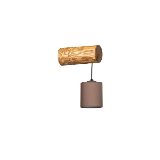 Vägglampa Furesta, etsad, skärm brun