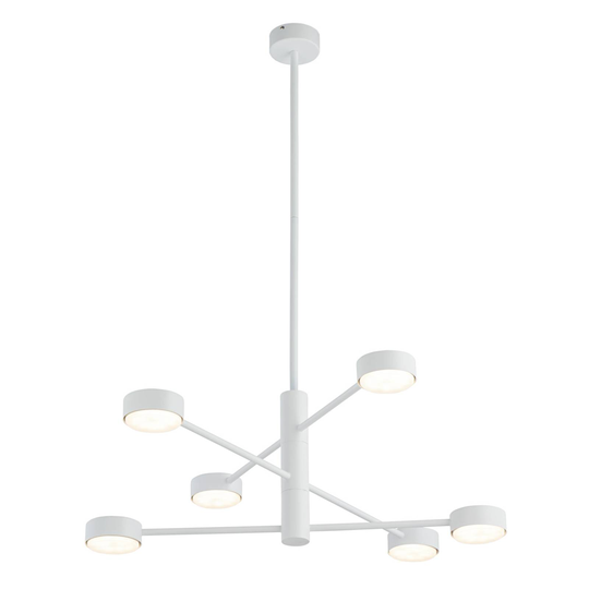 Taklampa Orbit VI, vit, 6 lampor