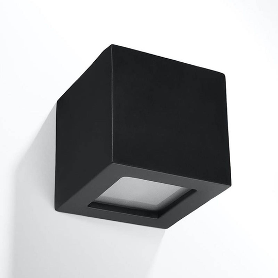 Vägglampa Top av keramik, up/down, svart