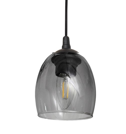 Hänglampa Brillant med glasskärm i rökgrått