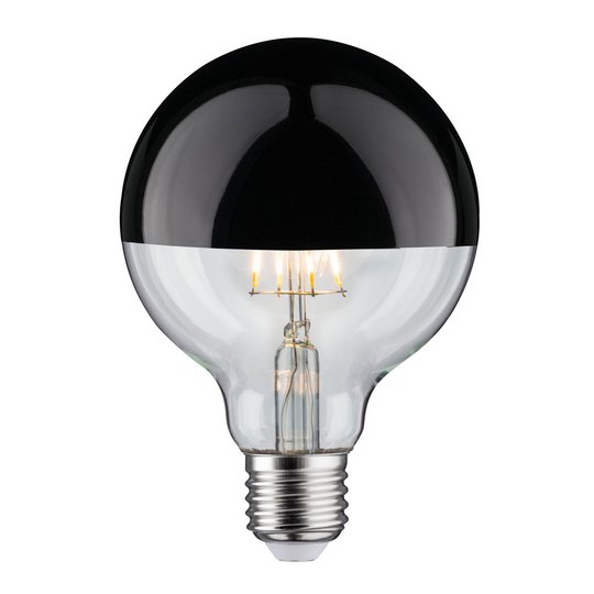 LED-lampa E27 827 6,5W toppförspeglad svartkrom