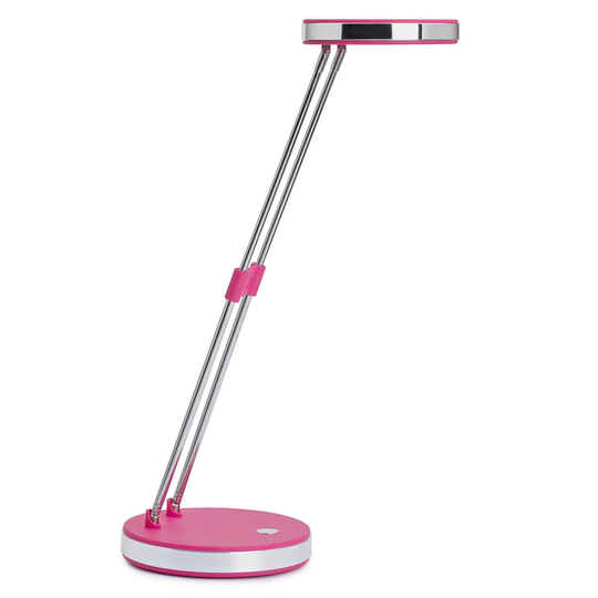 LED-bordslampa MAULpuck, teleskoparm, rosa