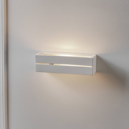 Vägglampa Keramik Top, vit, 32 x 9 cm