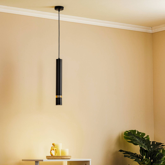Hänglampa Rondo svart/guld, 1 lampa