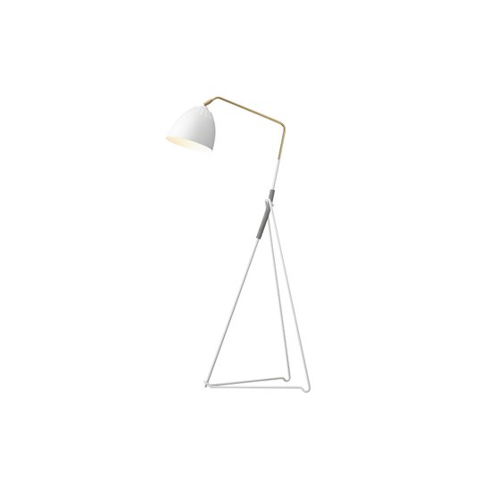 LEAN golvlampa Vit struktur/rå mässing. Örsjö belysning