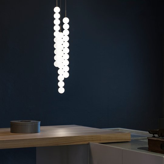 Terzani Abacus hänglampa, mässing, 3 x 10 kulor
