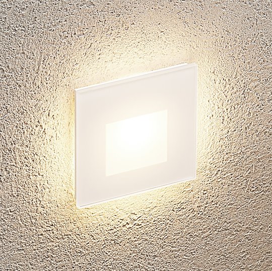 Arcchio Vexi LED-inbyggnadslampa kantig, matt vit