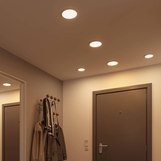 Paulmann LED-panel Areo 4 000 K rund krom 11,8 cm