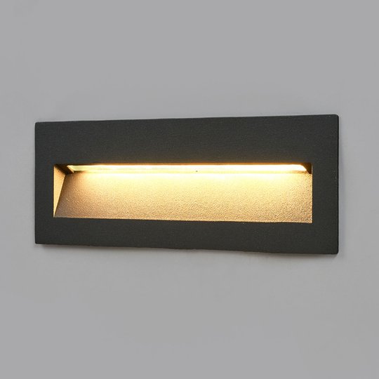 Mörk LED-inbyggnadslampa Loya, väggmontering ute