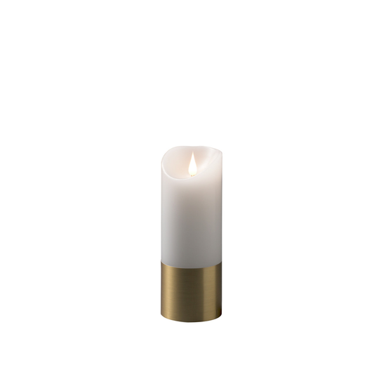 Vaxljus m mässingsfolie 20,5cm (Vit)