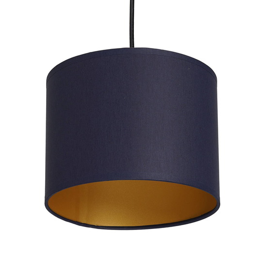 Hänglampa Soho cylindrisk 1 lampa Ø 18 cm blå/guld