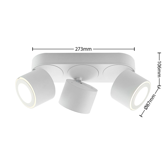Lindby Lowie LED-spotlight, 6 lampor, vit
