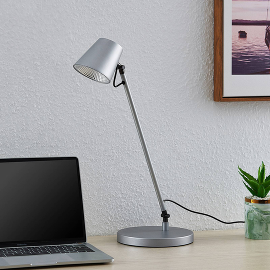 Lucande Kenala LED-skrivbordslampa, silver