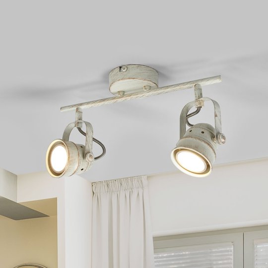 LED-taklampa Leonor i vitt, 2 ljuskällor