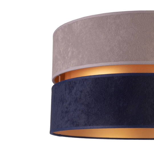 Hänglampa Duo marinblå/grå/guld Ø40 cm 2 lampor