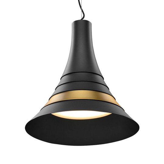 SLV Bato 45 LED-hänglampa svart/mässing Ø45 cm