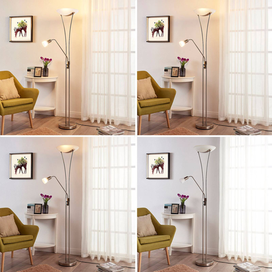 ELC Gillian uplight-golvlampa med läslampa