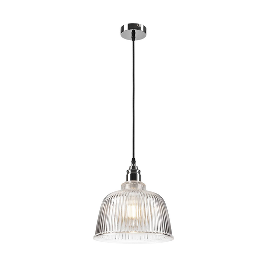 Hänglampa Leana, klart glas, 1 lampa, krom