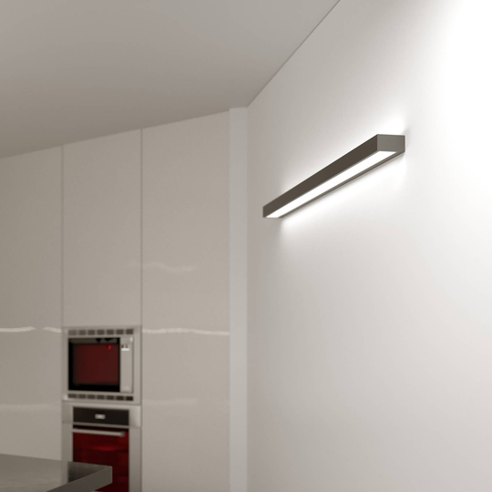 LED-vägglampa Mera, bredd 120 cm, svart, 4 000 K
