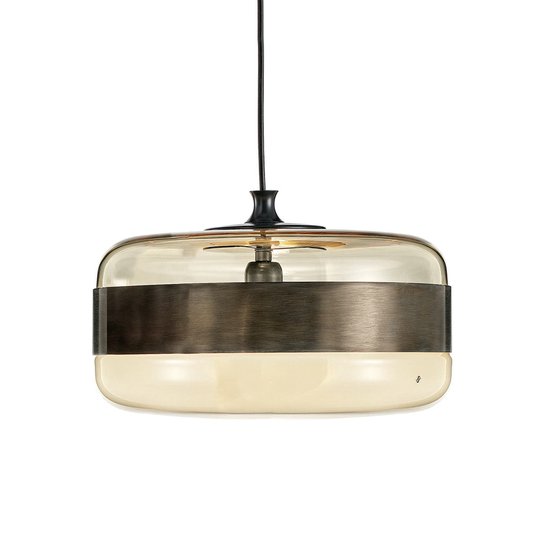 Glashänglampa Futura i brons, 40 cm
