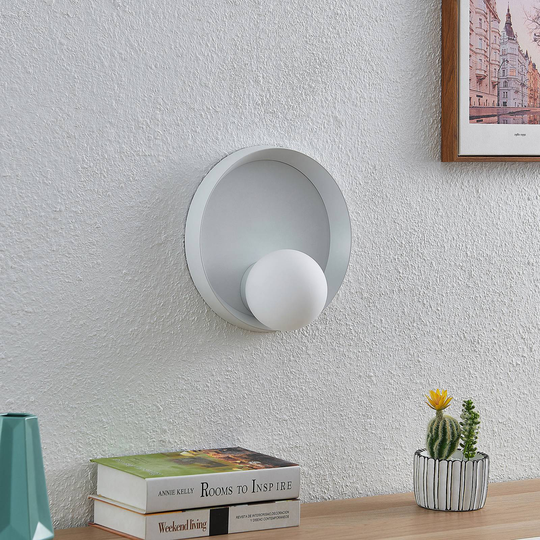 Lucande Andelina vägglampa rund vit
