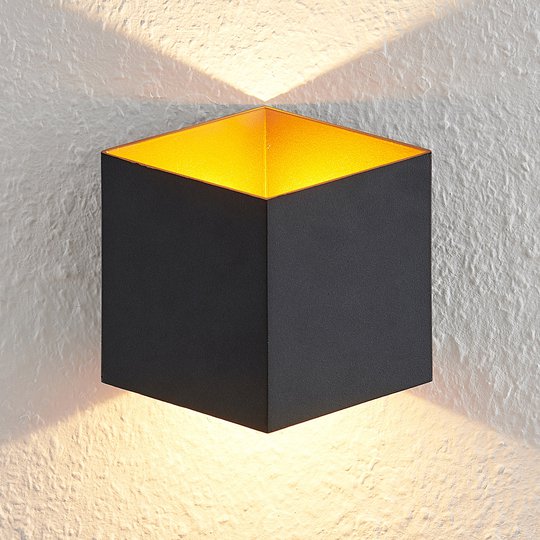 Arcchio Alima LED-vägglampa dim. IP44 svart