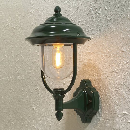 Utomhusvägglampa Parma, stående, grön