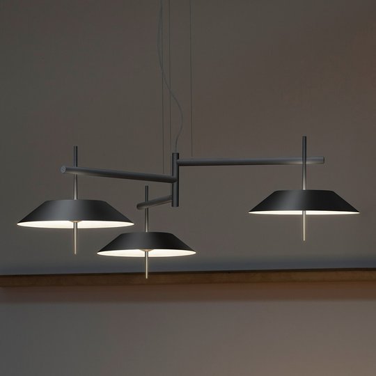 Grafitgrå LED-pendellampa Mayfair, 3-flammig