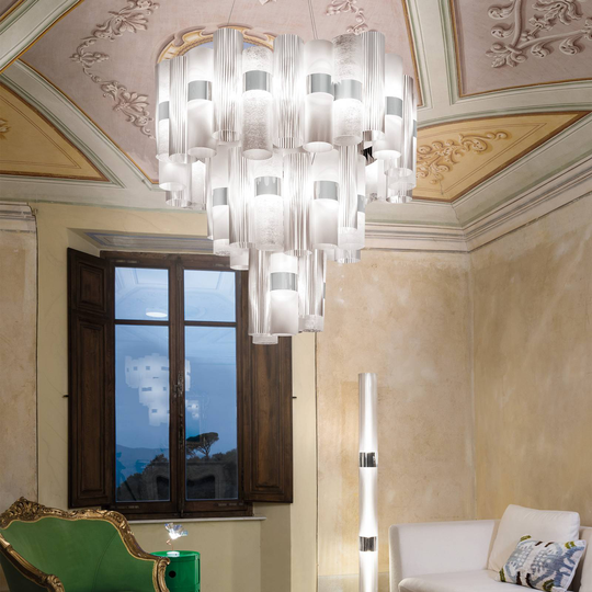 Slamp La Lollo XL LED-hänglampa, Ø 80 cm, vit