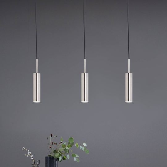 Schöner Wohnen Stina LED-hänglampa 3 lampor nickel