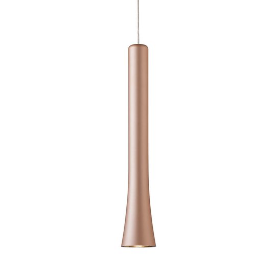 Elegant formad LED-pendellampa Rio – koppar