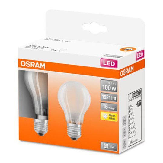 OSRAM Classic A LED-lampa E27 10 W 2 700 K 2-pack