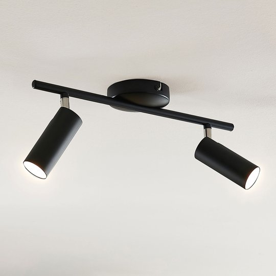 LED-taklampa Camille, svart, 2 ljuskällor