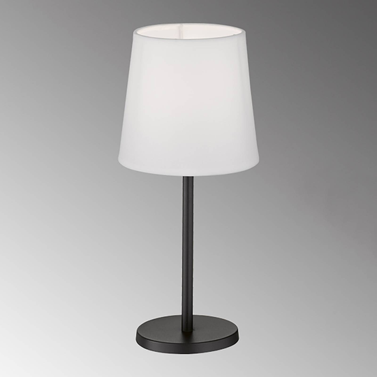 Bordslampa Eve med tygskärm, svart/vit
