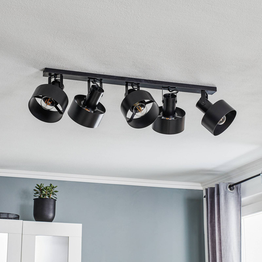 Taklampa Rif 5, 5 lampor, svart