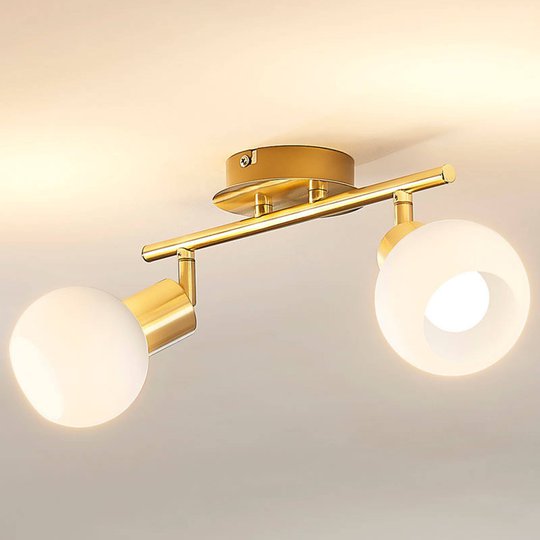 Taklampa Elaina med E14-LED-lampor i mässing