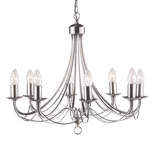 Ljuskrona Maypole satin silver, 8 lampor