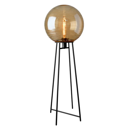Golvlampa Lantaren, glas bärnsten