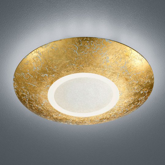 Taklampa Chiros LED rund guldfärgad
