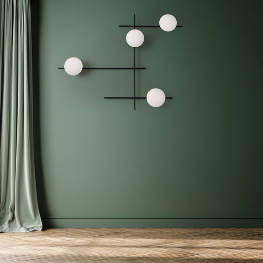 Vägglampa Mikado, rörlig, 4 lampor