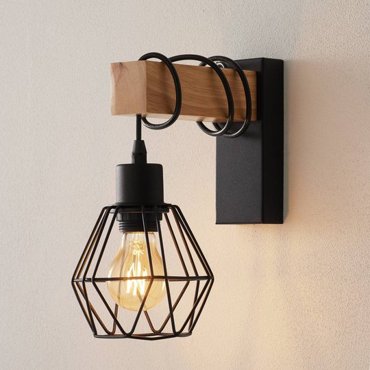 Vägglampa Townshend 5 trä utskjutande + lampskärm