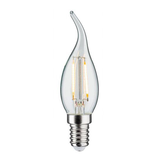 LED-kronljuslampa E14 2,8W filament böjd topp klar