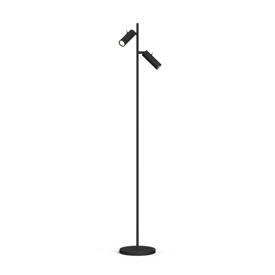 Golvlampa Cato Slim dubbel (Svart)