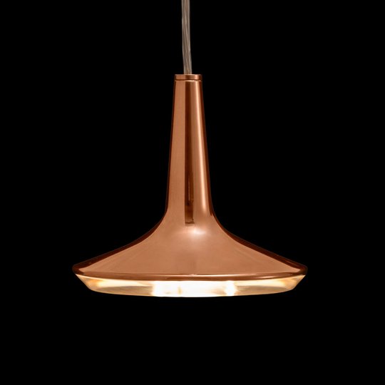 Oluce Kin - kopparfärgad LED-hänglampa, 15 cm