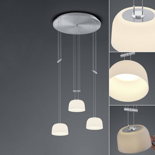 BANKAMP Nelia ZigBee 3 lampor rund dimbar nickel