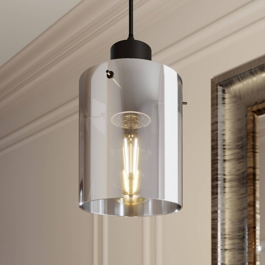 Lindby Kourtney hänglampa med glasskärm, 1 lampa