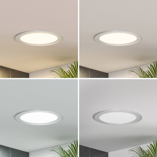 Prios Cadance LED-inbyggnadslampa, silver, 22 cm