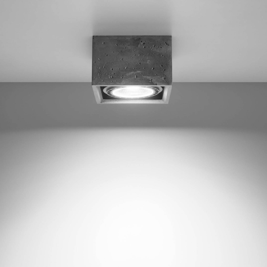 Påbyggnads-downlight Solana betong kantig 1 lampa