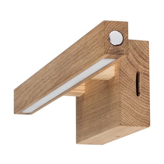 LED-vägglampa Smal, oljad ek