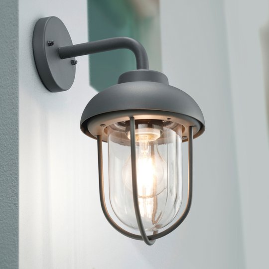 Utomhusvägglampa Duero i vintagestil, antracit